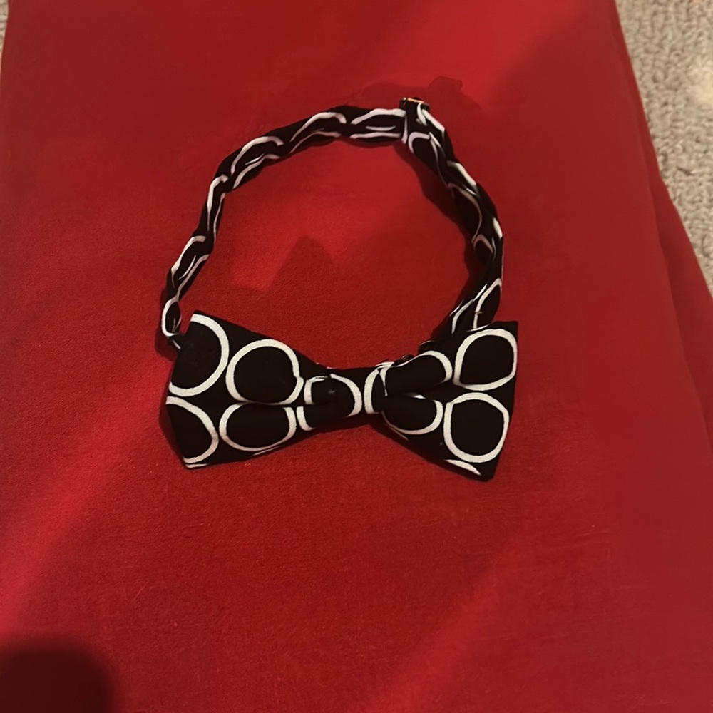 black and white adjustable bow tie